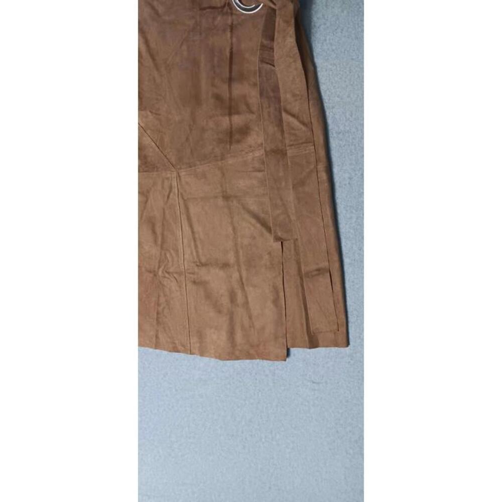 29 Porter Rd Goat Leather Midi Skirt Wrap Womens Size Medium Brown Tie... - Picture 5 of 13